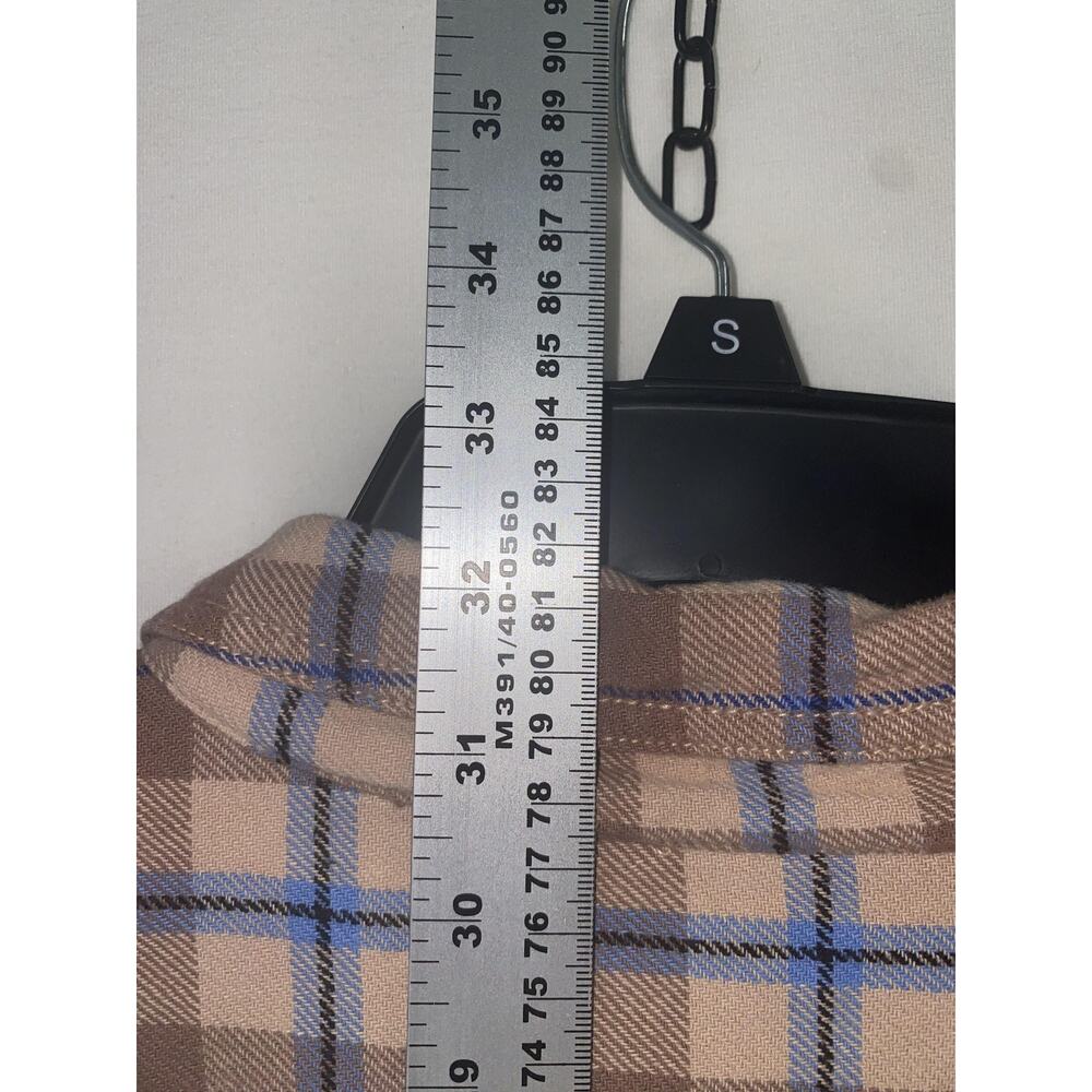 We The Free Shirt Womens Large Brown Plaid Frayed Hem Button Up Flannel Top - Picture 6 of 6